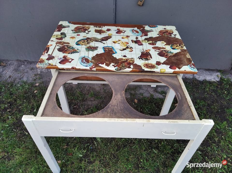 OKAZJA Stół Kuchenny z Szufladą Na Miski z