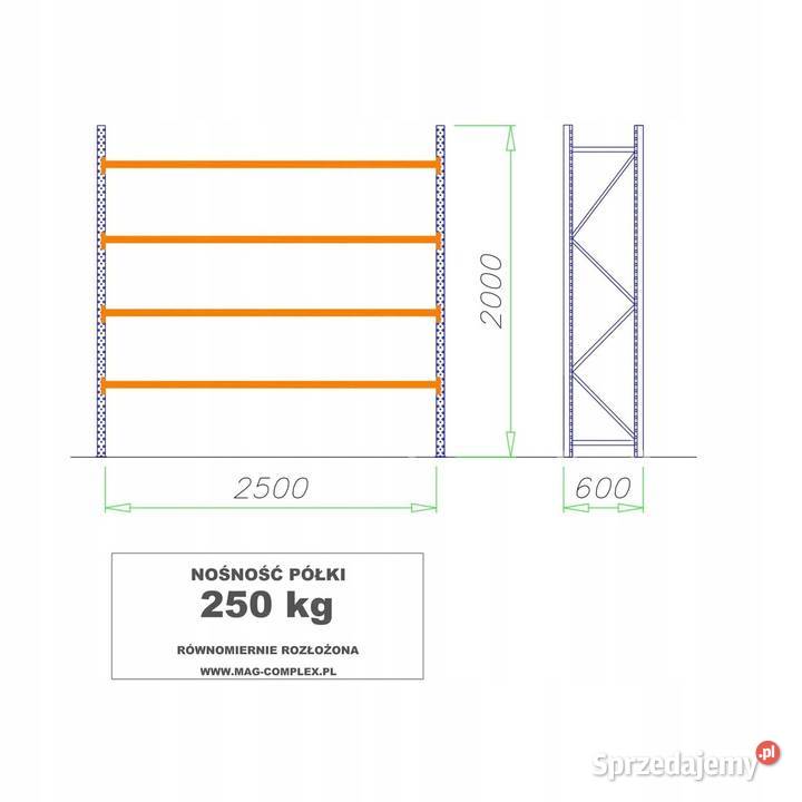 REGAŁ METALOWY MAGAZYNOWY WYTRZYMAŁY MOCNY MRC13 Gdańsk