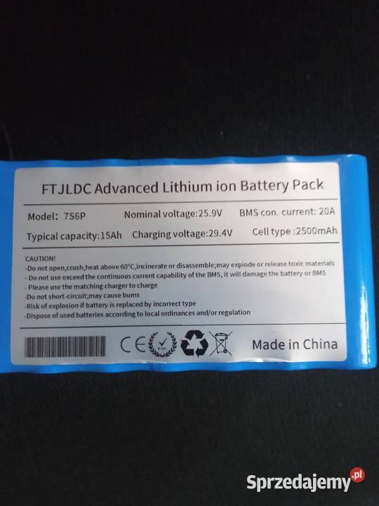 Sprzedam akumulator 7S6P 25,9 Volt / 15 Ah Lithium