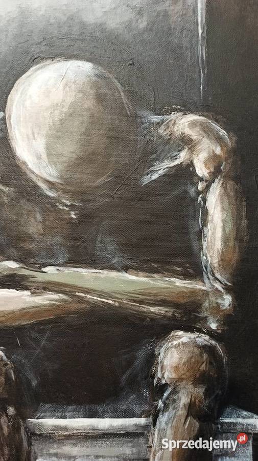 Obraz ręcznie malowany duży 80x100 Kraków