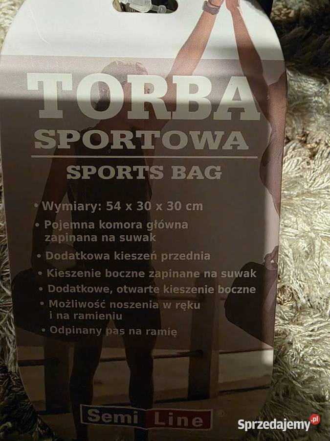 Torba sportowa czarna Semi Line 54x30x30 wygodny Białystok