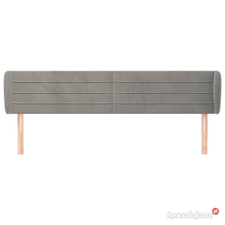 Zagłówek uszak jasnoszary 203x23x7888 aksamitny