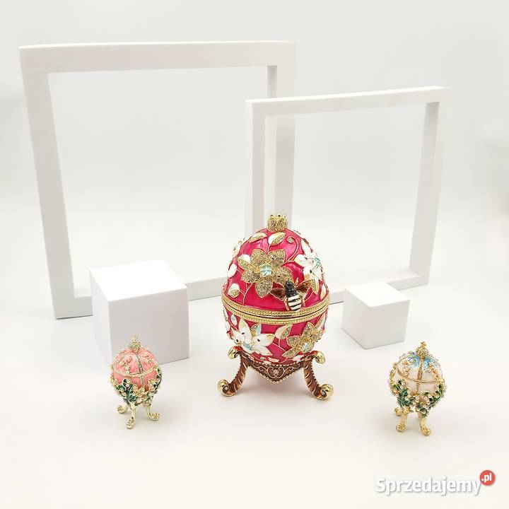 Jajko jajo faberge pojemniki szkatułka kremowe Zawiercie