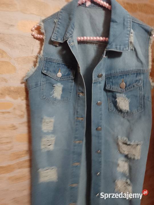 36S Długa dżinsowa kamizelka kowbojska z małopolskie Kraków