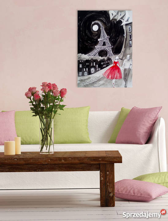 PARYŻ NOCĄ akwarela artystki plastyka Adriany śląskie Katowice