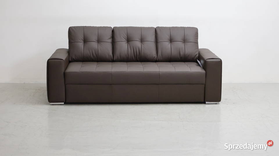3 osobowa sofa kanapa brązowa SKÓRA naturalna Poznań