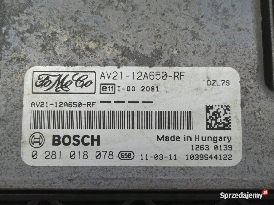 STEROWNIK SILNIKA AV2112A650RF 0281018078 16 D osobowe Układ paliwowy