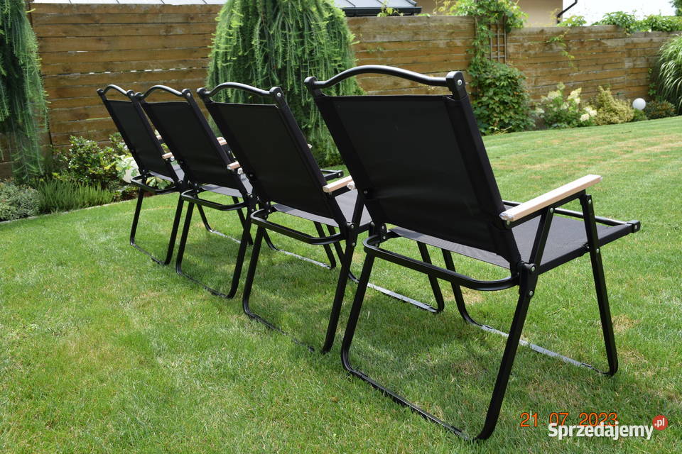 krzesło składane turystyczne campingowe czarne Bosutów sprzedam