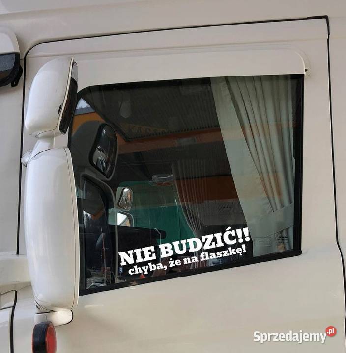 Naklejka 2x NIE BUDZIĆ CHYBA ŻE NA FLASZKĘ biała