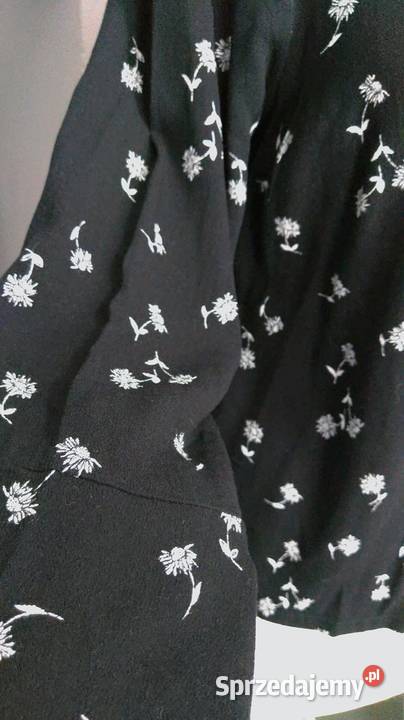 Bluzka koszula w drobne kwiatuszki biały łódzkie Łódź