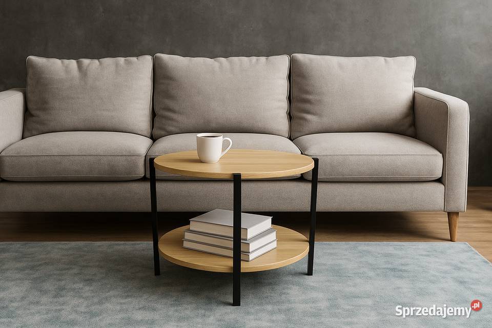 Stolik Kawowy Okrągły Piętrowy LOFT Ława 100 Olsztyn sprzedam