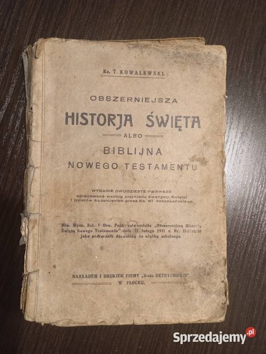Obszerniejsza Historja Święta 1930r T Kowalewski podlaskie Białystok