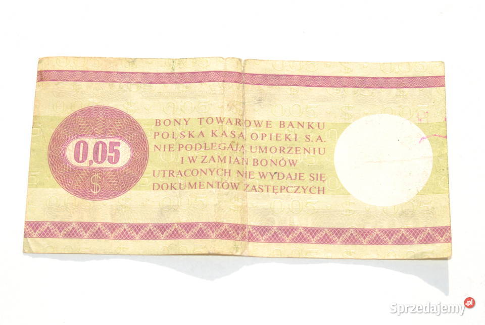 Stary Bon Towarowy Pko 5 centów Pewex 1979 antyk Cieszyn