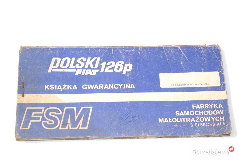 Stara książka gwarancyjna Fiat 126p antyk PRL Cieszyn