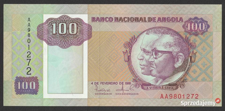 ANGOLA 100 KWANZAS 1991 STAN BANKOWY UNC Łódź