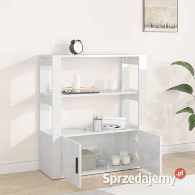 vidaXL Szafka, biała z połyskiem, 80x30x90 cm, materiał drewnopo(SKU819462)