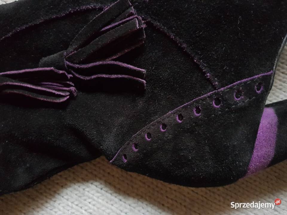 Włoskie kozaki na słupku damskie buty na zimę