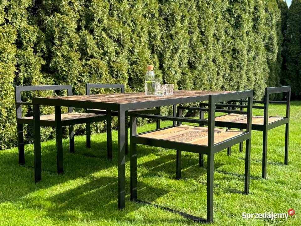 Zestaw mebli ogrodowych duży/ długi stół i 4xkrzesłaA