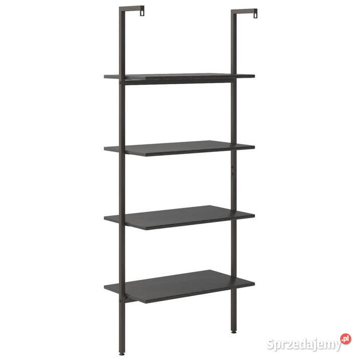 Regał z 4 półkami czarny 64x35x1525 WM336384 mazowieckie sprzedam