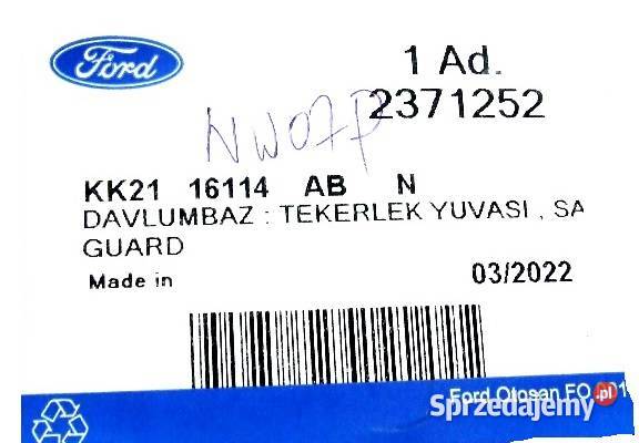 NADKOLE KOŁA PRZÓD PRAWE FORD TRANSIT CUSTOM dolnośląskie Głogów sprzedam