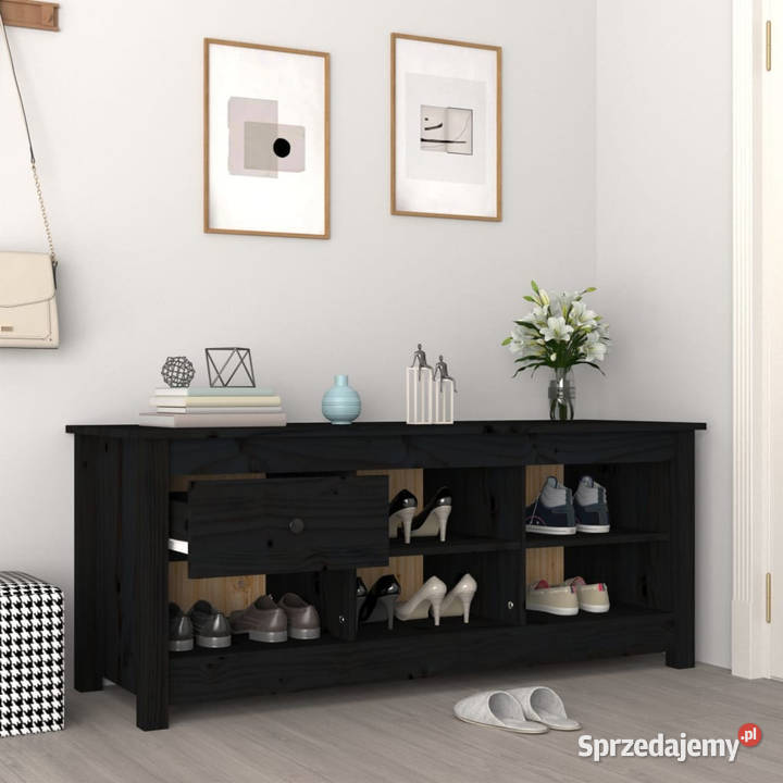 Szafka na buty czarna 110x38x455 lite drewno Warszawa