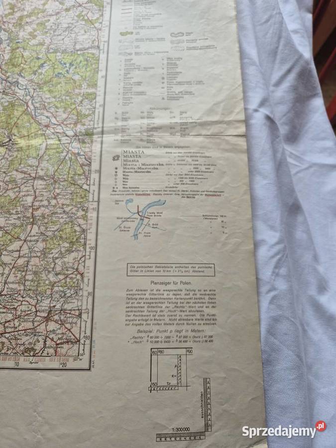 Mapa Wehrmacht 1940 GG Kielce Rzeszów rzeka Militaria