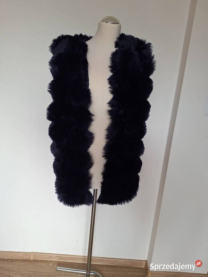 Przepiękna futrzana granatowa kamizelka 40 Rozmiar 40(L) Kraków