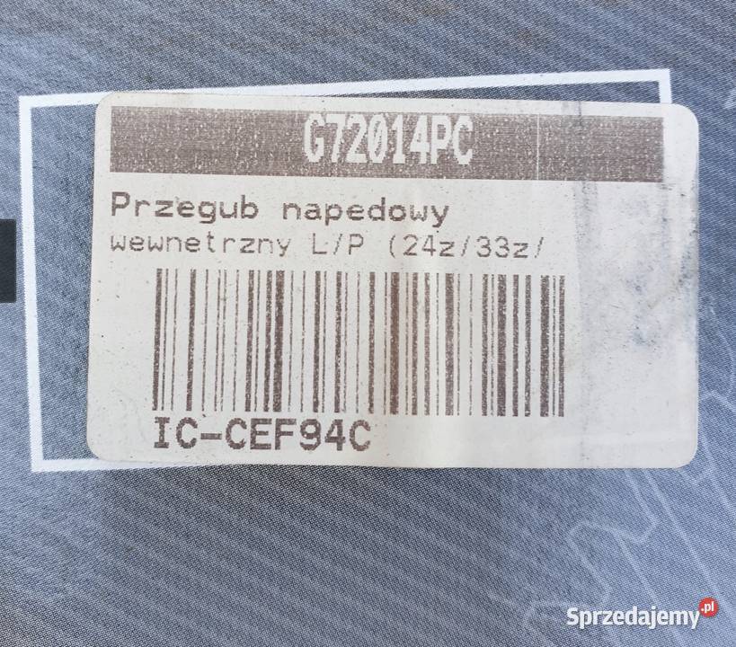 Pascal G72014PC Zestaw przegubu wał napędowy Lubin