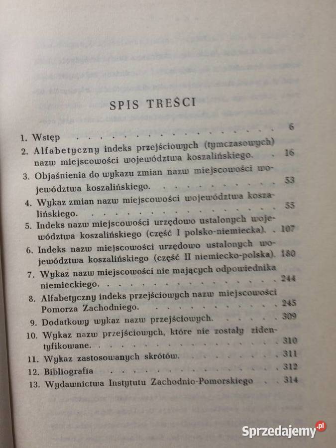 2832 Nazewnictwo Miejscowości Pomorza Zach 1945 sprzedam