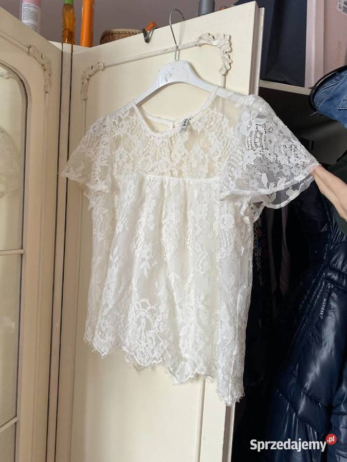 Bluzka Stradivarius koronkowa zwiewne rękawki S Kraków