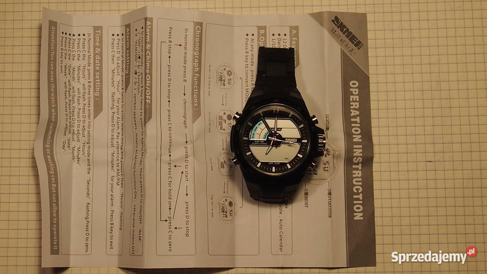 Zegarek naręczny Skmei 1016 instrukcja Tychy sprzedam