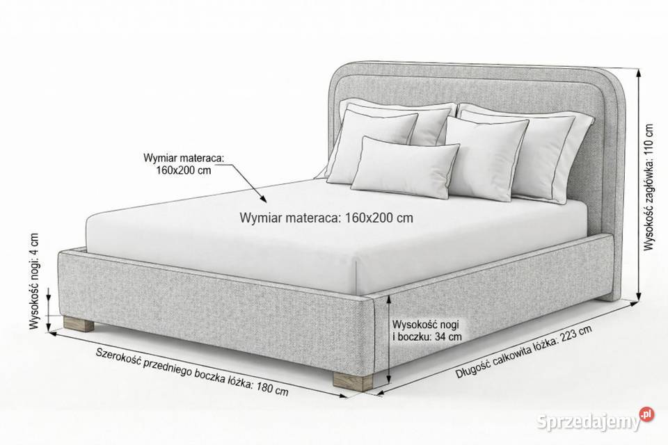 MARCUS 160X200 łóżko podwójne sypialnia pojemnik 100cm Siedlce sprzedam