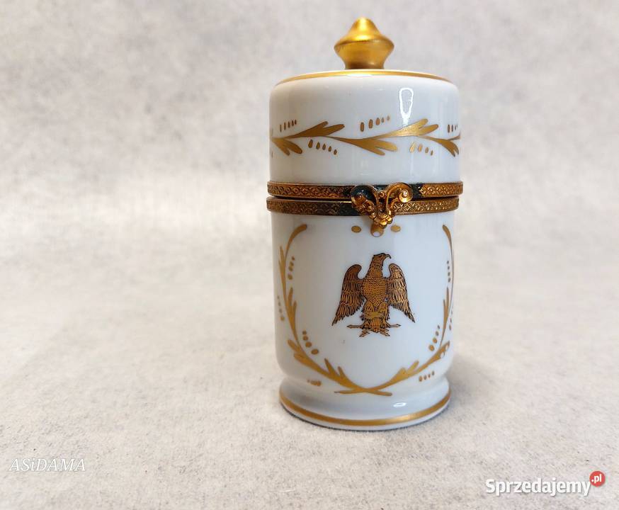 LIMOGES Napoleon Puzdro Słoiczek kosmetyczny Porcelana i szkło Dobrzany