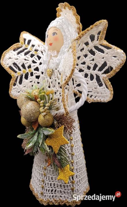 Świąteczny Anioł ręcznie wykonany 29 Boże Narodzenie małopolskie