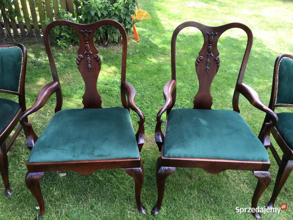 Dwa fotele tronowe fotele ludwikowskie Wieruszów