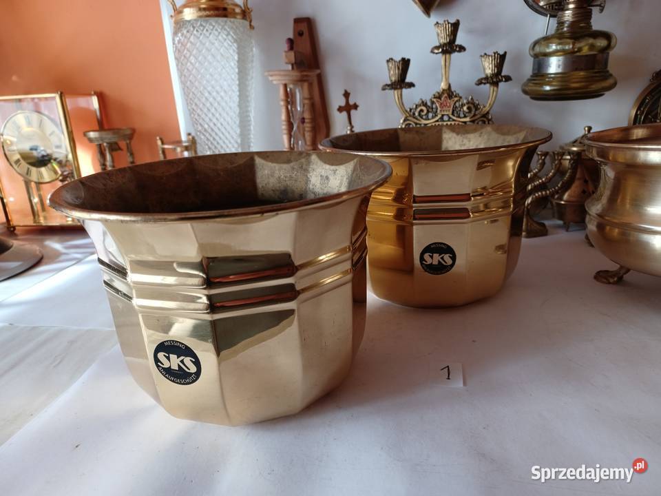 Komplet dwóch mosiężnych pięknych donic Kolekcja Pozostałe Poznań