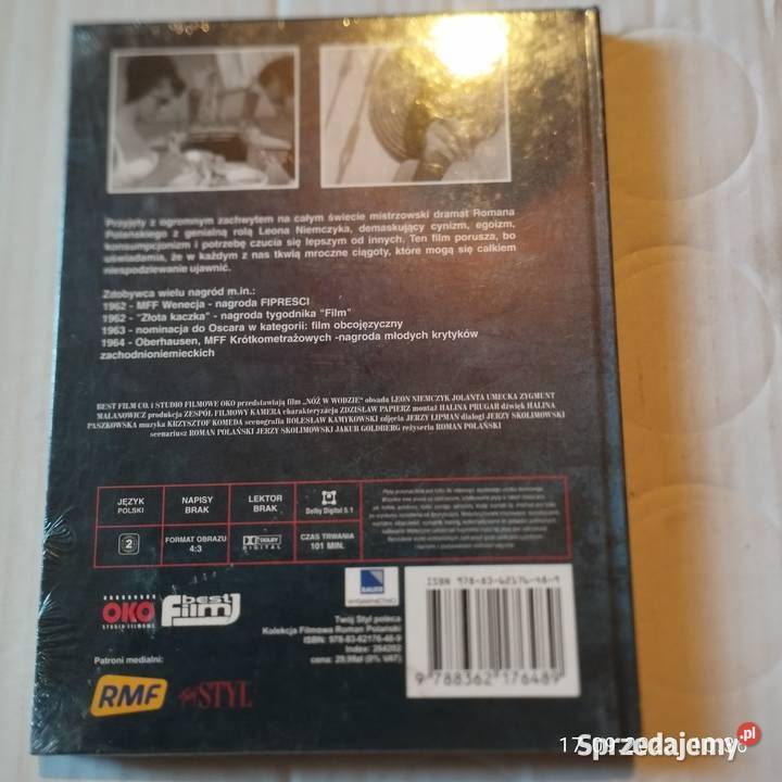 Film Nóż w wodziePłyta DVDRoman Polański DVD Kultura i Rozrywka Gliwice sprzedam