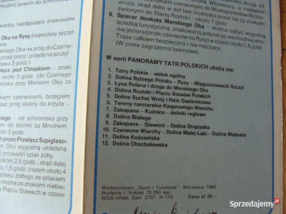 Mapa Morskie Oko 1986 wielkopolskie Poznań