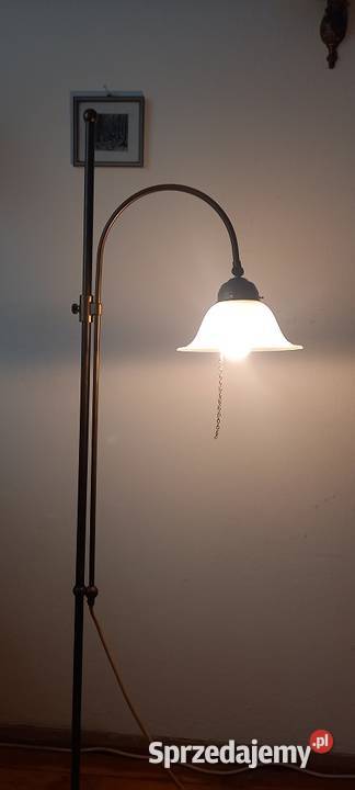 Mosiężna lampa podłogowa z ruchomym ramieniam 2 łódzkie Skierniewice