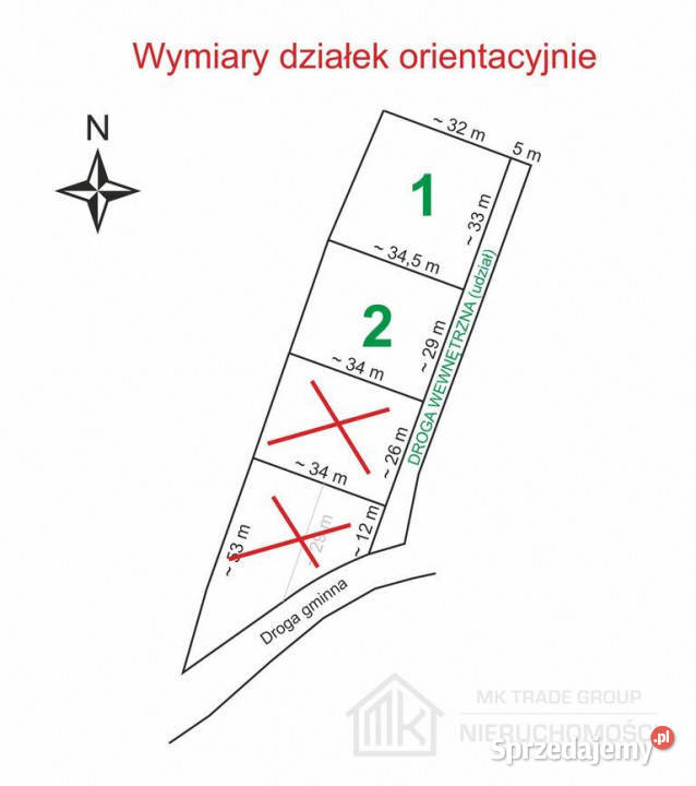 Działka budowlana SzarówKłaj szeroka 29m media utwardzona