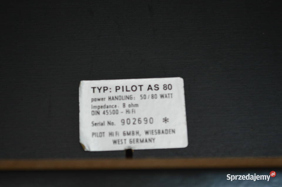 PILOT AS 80 Głośniki Matsushita Japan Haczów sprzedam