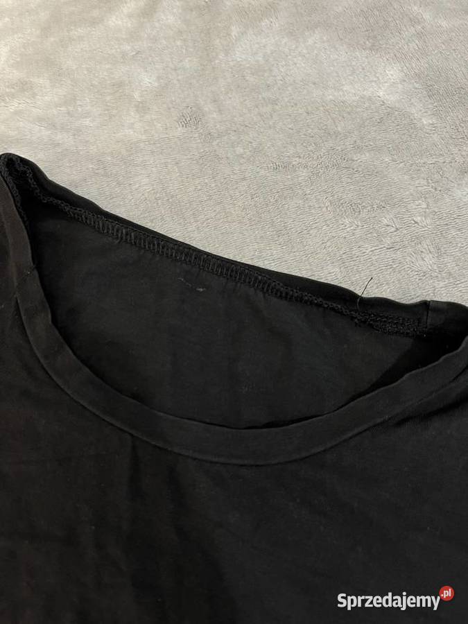 Czarny Tshirt czarna koszulka bluzka z krótkim Topy i koszulki Jasło