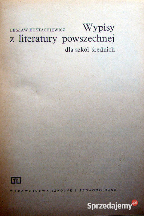 Wypisy z literatury powszechnej szkół średnich Limanowa