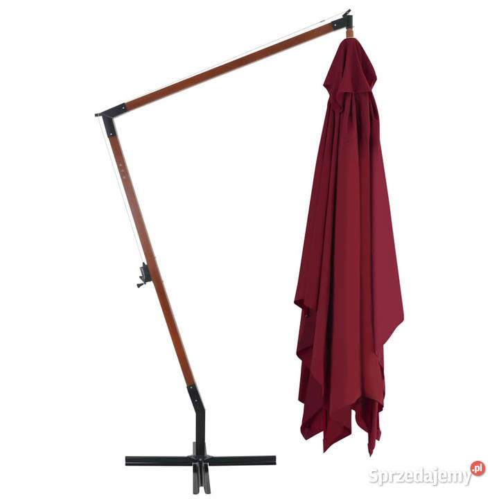 Wiszący parasol z drewnianym słupkiem 400x300