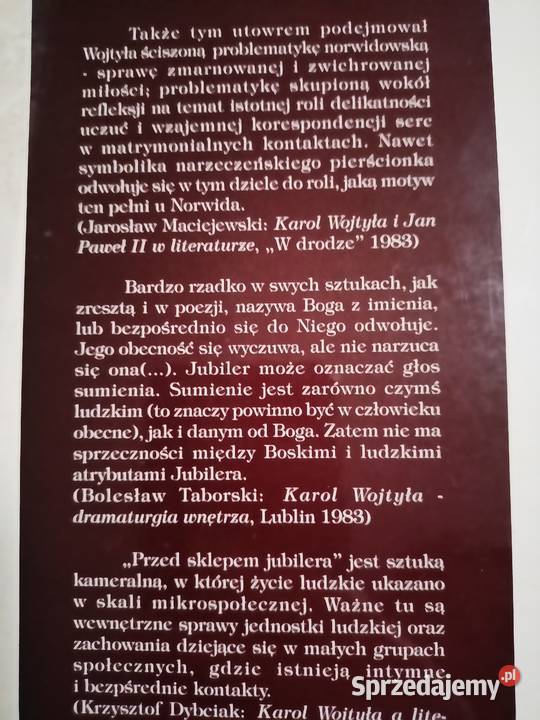 Karol Wojtyła książki sztuka podręczniki szkolne Proza i poezja Kultura i Rozrywka mazowieckie Warszawa