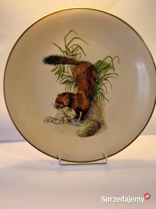 Ręcznie malowany talerz z norką 1963