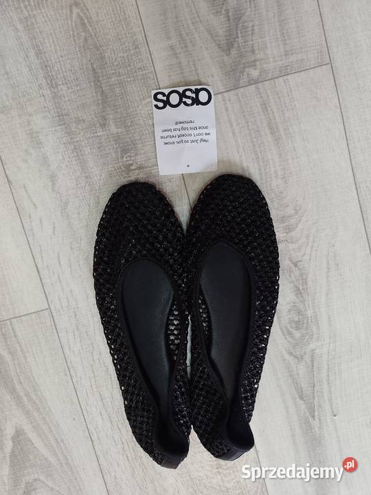 40 ASOS Design Czarne ażurowe Baleriny Kraków