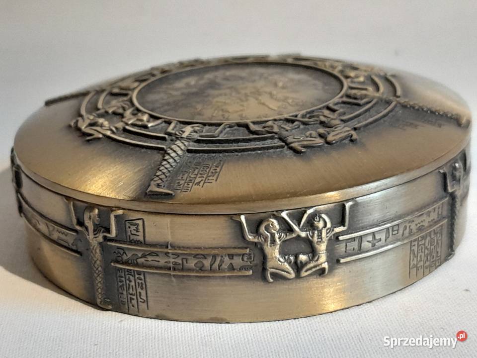 Egipska mosiężna szkatułka na biżuterię używana Dąbrowa Górnicza