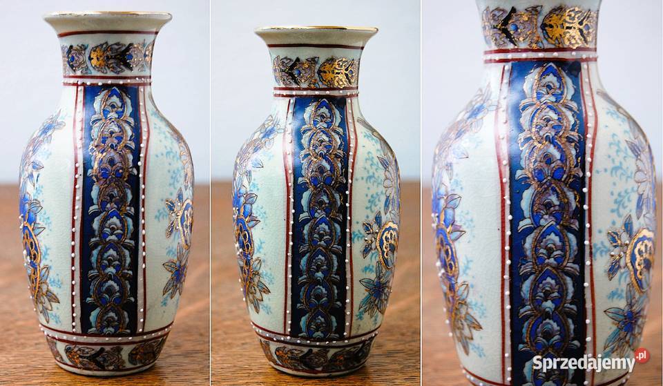 Chiński wazon ręcznie malowany złocony ceramika Lublin