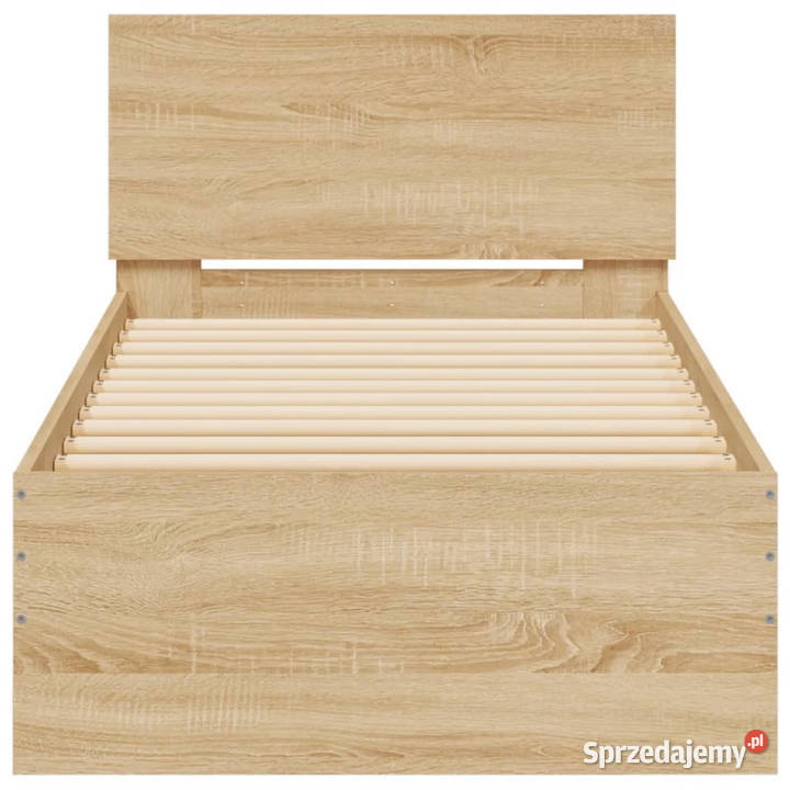 Rama łóżka z wezgłowiem i LED dąb sonoma 75x190 mazowieckie Warszawa sprzedam
